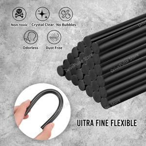 10pcs 자동차 접착제 스틱 자동차 바디 덴트 수리 접착제 스틱 블랙 고점도 핫멜트 접착제 강력한 접착 스틱 자동차 수리 도구