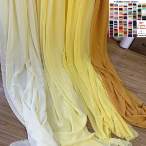 노란색 오렌지 쉬폰 패브릭 신부 웨딩 파티 장식 조젯 수제 DIY 배경 커튼 드레스 스커트 천 소재
