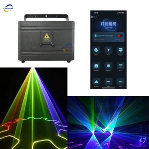 Ybeiyuan 3W 4W 5W 6W RGB 애니메이션 레이저 스캐너 프로젝터 무대 조명 DJ 디스코 바 클럽 파티 웨딩 크리스마스 효과 빛