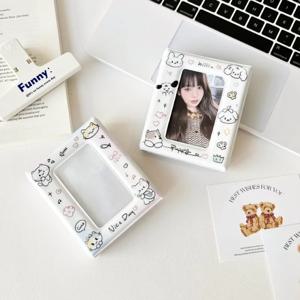 두들 강아지 실용적인 새끼 고양이 만화 스타일 봉투 카드 팩, 사각형 카드 1 장, 작은 카드 보관함, 폴라로이드 사진 앨범