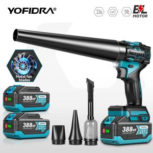 YOFIDRA 브러시리스 80000RPM 2-in-1 터보 블로워 제트 팬 및 진공 청소기 핸드헬드 먼지 제거 도구 마키타 18V 배터리용