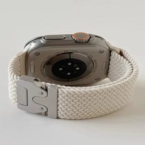 Apple Watch 스트랩용 땋은 밴드 40mm 44mm 46mm 42mm 49mm 45mm 41mm 38mm 팔찌 IWatch 시리즈 10 SE 9 8 7 6 Ultra 2 밴드