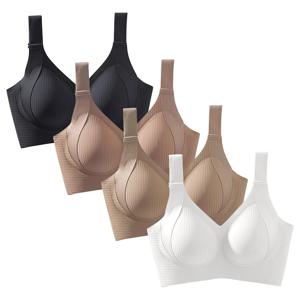 여성용 와이드 리프팅 미끄럼 방지 어깨 스트랩 브래지어, 심플하고 캐주얼, 아름다운 등 전체 컵, 크기 조절 가능한 속옷
