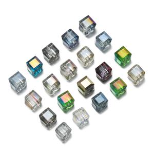 주얼리 제작용 크리스탈 스퀘어 비즈 면, 정교한 비즈, DIY 참 팔찌, 목걸이 액세서리, 로트 당 10 개, 6mm