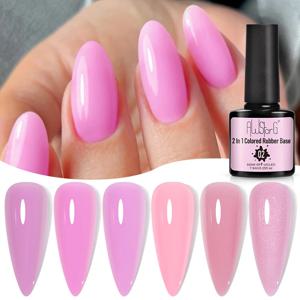 AWStorG 7.5ml 2 IN 1 젤리 고무 베이스 젤 화이트 핑크 누드 세미 퍼머넌트 익스텐션 네일 아트 하이브리드 바니쉬 UV Led 하드 젤