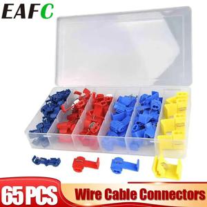 EAFC 스카치 잠금 전선 케이블 커넥터 빠른 스플 라이스 터미널 와이어 자동차 보트 오토바이에 대한 비파괴 압착 65pcs