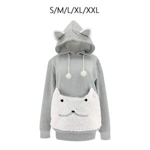반려동물 후드, 맨투맨 고양이 강아지 거치대, 대형 파우치, 느슨한 의류 포켓 캐리어, 강아지 새끼 고양이 폴라 플리스 풀오버 스웨트셔