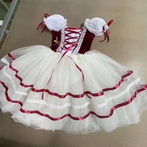 성인 여성 소녀 긴 발레리나 원피스, 어린이 지젤 공연, 백조 댄스 코스튬, 레드 로맨틱 투투 발레 스커트 옷