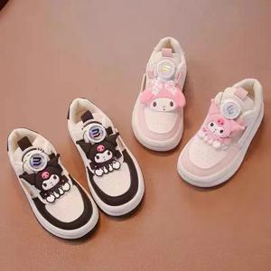 어린이 귀여운 멜로디 캐주얼 보드 신발 소녀 만화 운동화 봄과 가을 새로운 Kawaii Kuromi Anti Slip Soft Sole Shoes