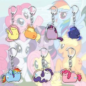 1pcs 내 작은 조랑말 키 체인 아크릴 펜던트 애니메이션 열쇠 고리 만화 장식 펜던트
