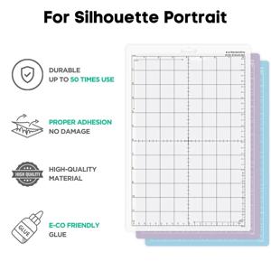 Silhouette Potrait 표준/가벼운/강한/접착 컷 매트 용 8X12in 커팅 매트 forSilhouette Potrait 액세서리 내구성