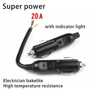 12V ~ 24V 자동차 시가 라이터 플러그 남성 헤드 표시 등 차량 전기 담배 라이터 플러그 충전기 어댑터