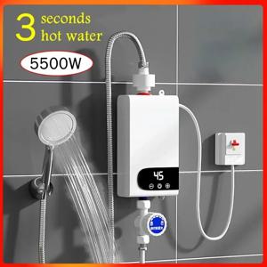 5500W 최신 온수기 인스턴트 온수기 Tankless 순간 수도꼭지 탭 주방 온수 크레인 LED 디지털