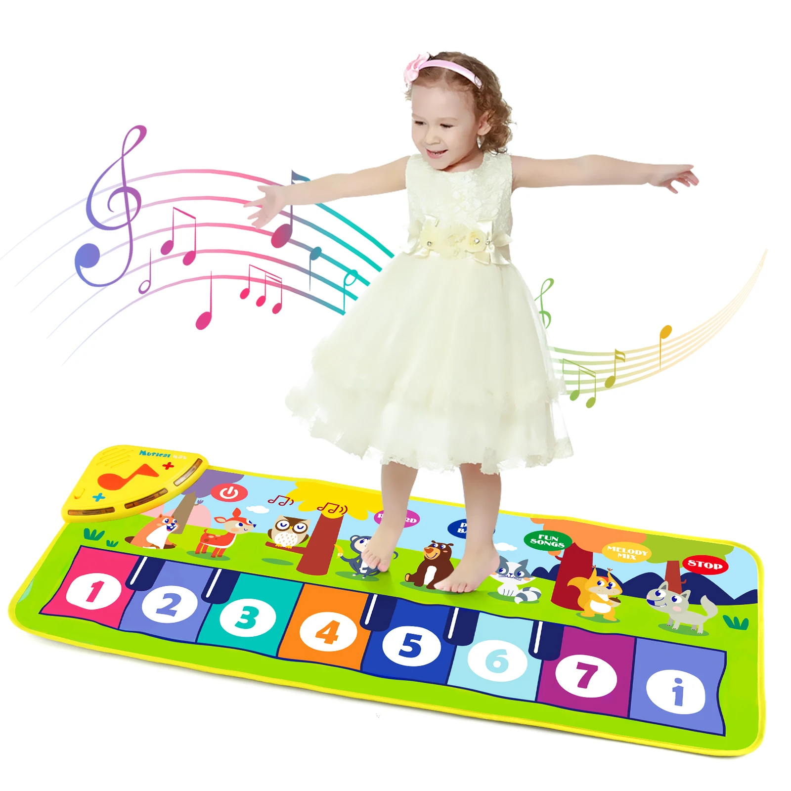 80*30cm 아이 음악 피아노 매트 유아 층 아기 키보드 댄스 매트 8 동물 소리 아기 매트 교육 장난감 아이 선물