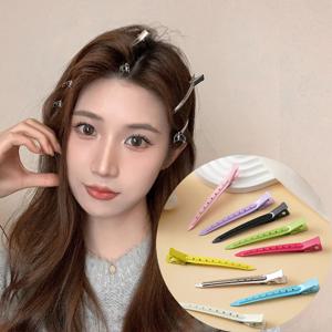 금속 Duckbill 클립 곱슬 머리핀 바레트 헤어 스타일 헤어 스타일링 클립 클램프 이발 헤어 클립 도구 푹신한 머리 뿌리 자용