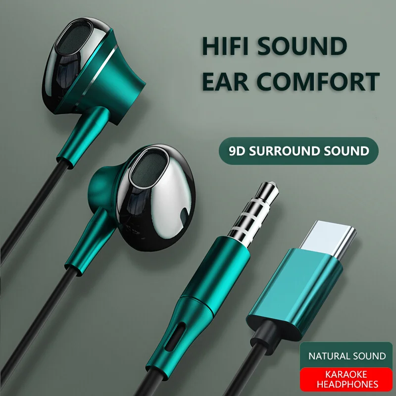 유선 헤드폰 이어폰 형 헤드셋 마이크가있는 유선 이어폰베이스 HiFi 스테레오 3.5mm 이어 버드 스포츠 휴대폰 용 인라인 제어