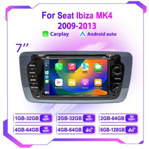 무선 CarPlay 안드로이드 자동 자동차 라디오 좌석 Ibiza 6j 2009 - 2013 4G WiFi 멀티미디어 GPS 네비게이션 2din 7 