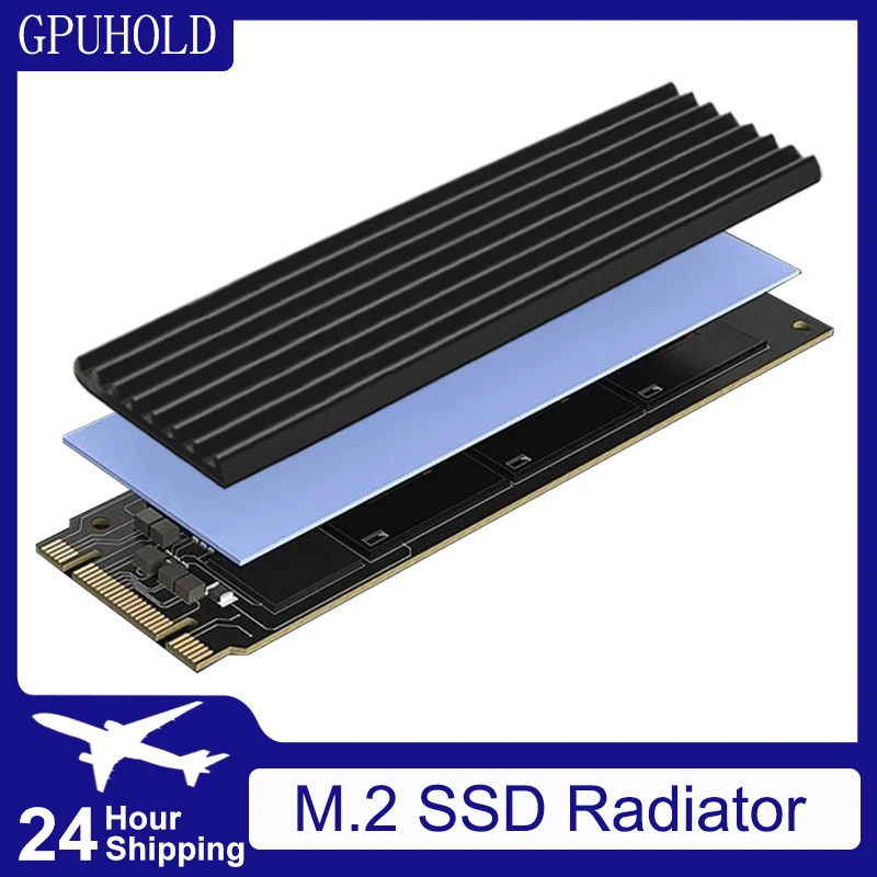 GPUHLOD M.2 SSD 방열판 M2 2280 솔리드 스테이트 하드 디스크 알루미늄 라디에이터(열 실리콘 패드 포함) PS5 데스크탑 PC NGFF NVME
