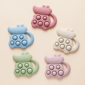 1pc 실리콘 아기 장난감, 0-12 아기 Teether 장난감, 아기 Fidget 장난감, 젖니가 남 감각 장난감, 실리콘 핸드 벨, 실리콘 진정 장난감