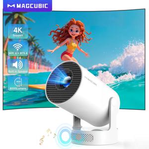 Magcubic HY300 Pro+ Android11 ​​프로젝터 8000 루멘 720P 야외 휴대용 영화 홈 5W 스피커 WiFi6 BT5.4 업그레이드 HY300