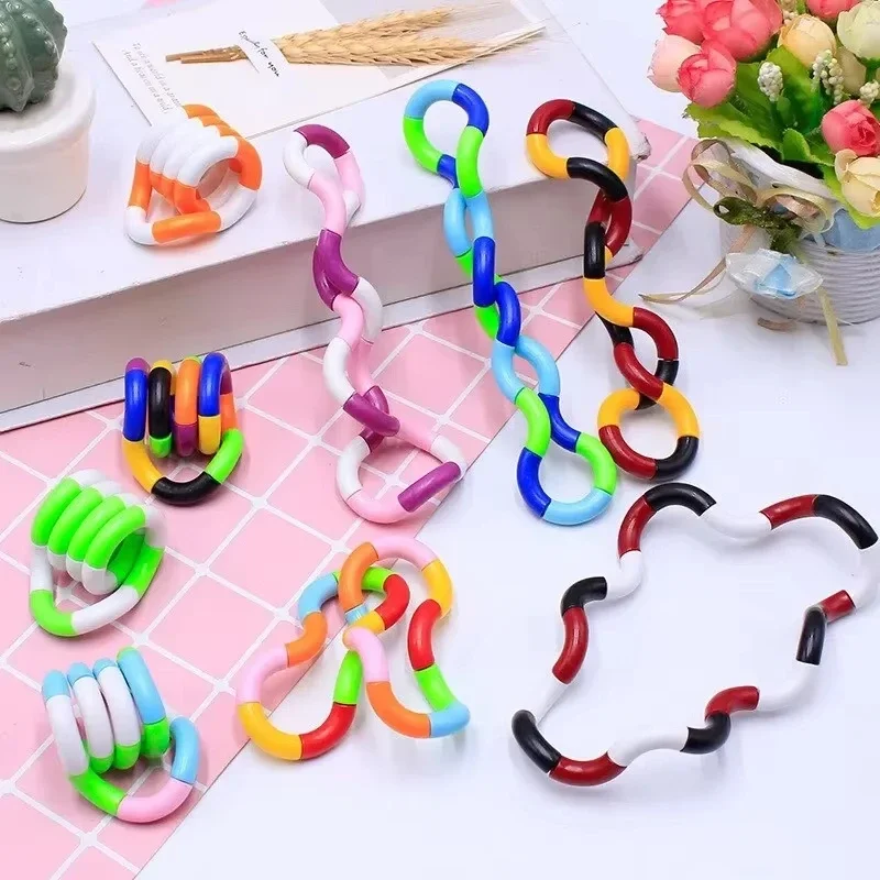 1/3/5Pcs 엉킴 Fidget 장난감 트위스트 감각 손-눈 조정 장난감 어린이를위한 불안 완화 손가락 장난감 성인 미세 운동 기술