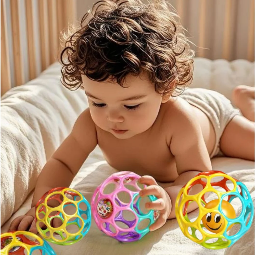 아기 장난감 공 딸랑이 부드러운 공 장난감 신생아 파악 Teethers 핸드 벨 감각 장난감 어린이 교육 장난감 0-12 개월 아기