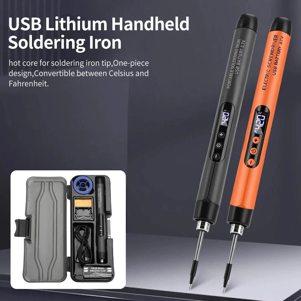 디지털 디스플레이 USB 충전식 납땜 인두 연기 흡수 장치와 가전 수리를위한 휴대용 무선 DIY 도구 키트