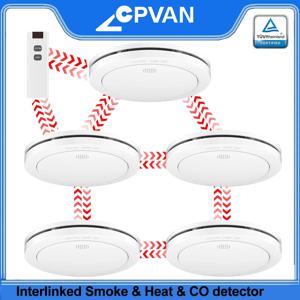 CPVAN 상호 연결된 연기 감지기 및 열 경보기 및 일산화탄소 경보 감지기 10년 배터리 TÜV 인증 무선 화재 경보기