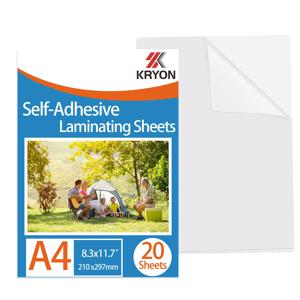 KRYON A4 8.3x11.7 인치 20 매 투명 홀로그램 스티커 용지 투명 홀로그램 오버레이 콜드 라미네이팅 필름