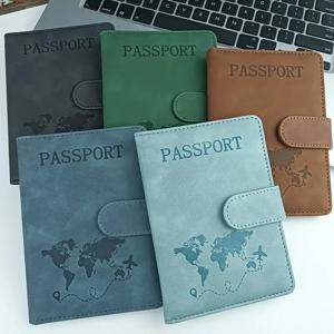 10 색상 남성 여성 PU 가죽 여행 미친 여권 커버 홀더 케이스 티켓 지갑 신용 카드 홀더 보호대 커버