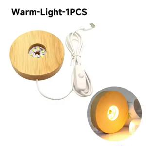 1/2개 6cm 나무 데스크탑 장식 조명 라이트 베이스 무드등 나무 LED USB 디스플레이 조명 스탠드 램프 홀더 램프 아트 장식품