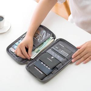 여행 서류 정리함 - RFID 차단 기능이 있는 방수 여권 홀더, 비행기/기차용 멀티 카드 슬롯 및 지퍼 포켓