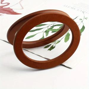 2PCS 타원형 나무 지갑 손잡이 교체 수제 가방 핸드백 Crossbody 가방 DIY 공예 봉제 액세서리 나무 손잡이 프레임