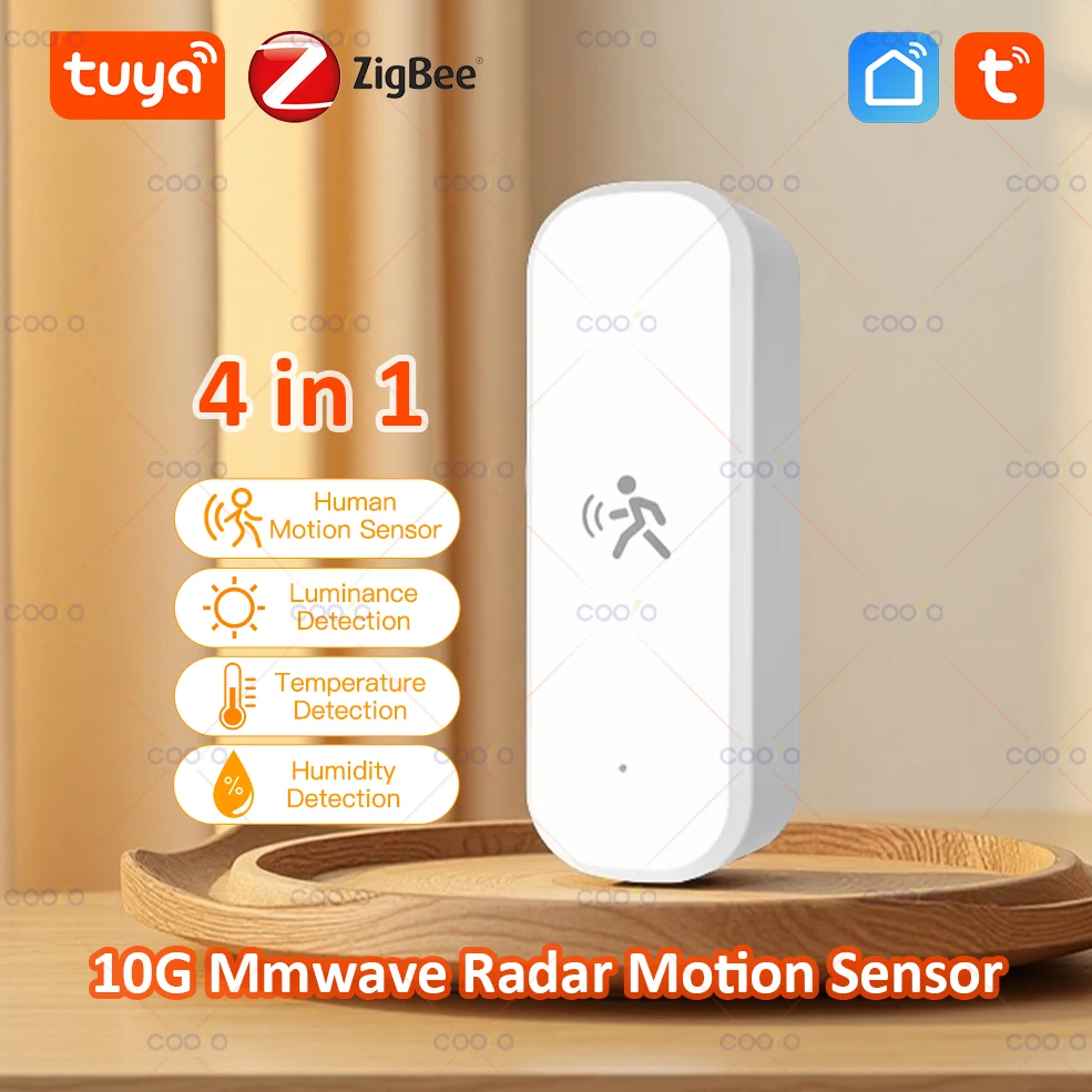 10G 인간 모션 센서 Tuya Zigbee MmWave 레이더 감지기, 휘도 온도 습도 센서 업그레이드 PIR 센서