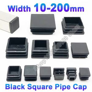 1-100Pcs 10/13/15/16/18-200mm 검정색 플라스틱 블랭킹 엔드 캡 사각 파이프 튜브 캡 삽입 플러그 막대 가구 발 패드 보호대
