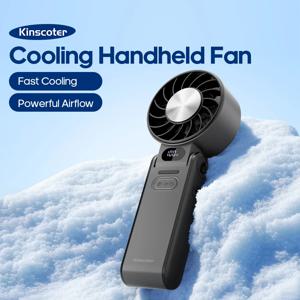 Kinscoter 야외 여행 선물용 랜야드가 있는 미니 휴대용 냉각 팬 LED 디스플레이 3600mAh 접이식 휴대용 팬 100 풍속 Mini Handheld Cooling Fan LED Display 3600mAh Foldable Portable Fan 100 Wind Speed w/ Lanyard for Outdoor Travel Gift