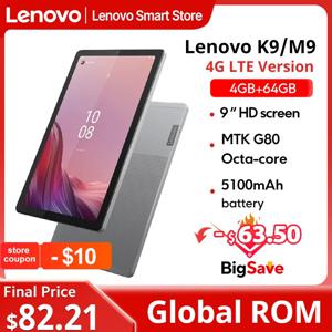 글로벌롬 레노버 탭 K9/M9 4G LTE+WiFi 9인치 MTK G80 옥타코어 4GB 64GB 5100mAh 안드로이드 13 안드로이드 태블릿 PC 패드