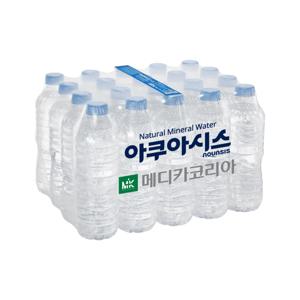 아쿠아시스 생수 무라벨 물 500ml x 100병 먹는샘물 20개입x5팩