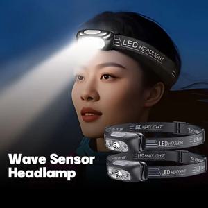 센서 헤드 램프 미니 LED 야간 낚시 강력한 토치 헤드 램프 USB 충전식 슈퍼 밝은 조절 각도 헤드 라이트