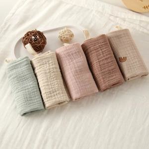 3/5Pcs 6 레이어 순수 코튼 베이비 코튼 수건 부드러운 거즈 코튼 신생아 Burp Cloth 흡수성 베이비 타월 스퀘어 타월