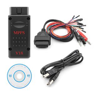 MPPS V18 잠금 해제 버전 ECU 칩 튜닝 OBD2 자동 진단 도구 ECU 튜닝 플래셔 브레이크 아웃 트라이 코어 케이블 포함