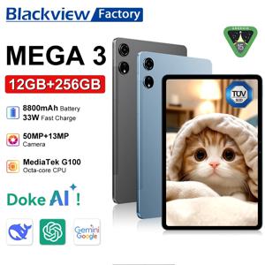 2025년형 Blackview MEGA 3 태블릿 안드로이드 15 패드 12.1인치 2.5K 90Hz 디스플레이 12GB 256GB 8800mAh 배터리, 33W 고속 충전, 50MP 카메라