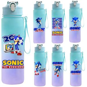 750ML 소닉 고슴도치 인쇄 물병 대용량 마시는 휴대용 홈 학교 애니메이션 야외 스포츠 워터 컵 아이 선물