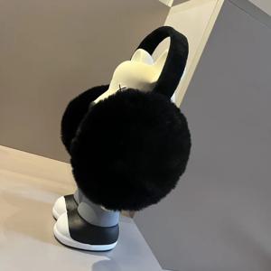 방풍 솔리드 컬러 플러시 햄버거 커플 스타일 C 시리즈 겨울 귀마개 여성 따뜻한 귀 가방 슈퍼 매력적인 휴일 선물