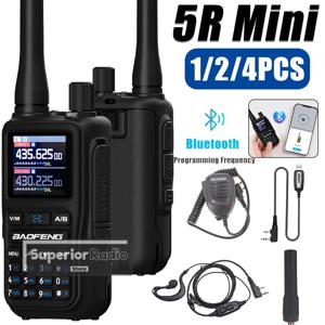 1/2/4PCS 바오펑 UV-5R 미니 무전기 블루투스 프로그래밍 멀티 밴드 고속 복사 주파수 듀얼 PTT 타입-C 999CH 블랙 색상