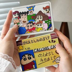 만화 크레용 신짱 명함 사진 카드 홀더 귀여운 학생 버스 카드 신용 카드 직불 카드 보관 가방 소녀 선물