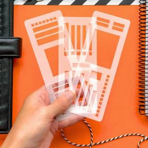 플래너 스텐실 세트 코일 바인딩 노트 스텐실 도트 그리드가있는 Diy Scrapbooking 저널링을위한 수제 유연한 템플릿 세트