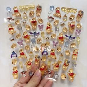 디즈니 위니 푸우 베어 Eeyore 만화 3D 젤리 패치 Diy 스티커 액세서리 소녀 전화 케이스 어린이 장난감 컵 스티커