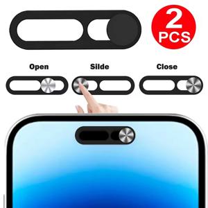아이폰 용 1-2Pcs 블랙 웹캠 커버 안티 해커 셔터 개인 정보 보호 슬라이드 쉴드 스마트 폰 노트북 카메라 용 안티 엿보기