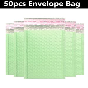 50pcs 메일러 폴리 버블 패딩 우편 봉투 메일러 선물 포장 셀프 씰 가방 버블 패딩 핫 그린 15*18cm